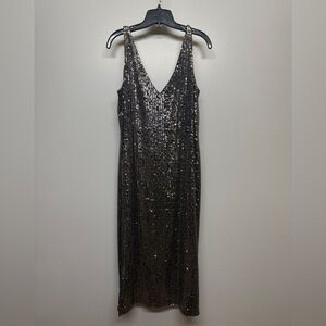 Mint Velvet Black Sequins Maxi Dress SIZE 14